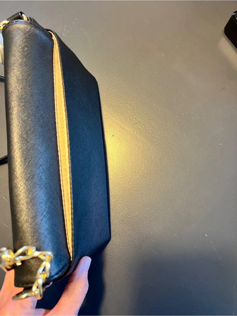 Michael Kors Jet Set Small Saffiano Pouchette with Gold Logo